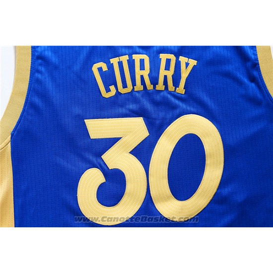Maglia Natale 2015 Golden State Warriors Stephen Curry #30 Blu